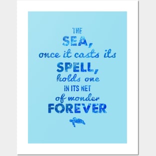 The sea, once it casts its spell, holds one in its net of wonder forever - RV Calypso, Jacques Yves Cousteau Posters and Art